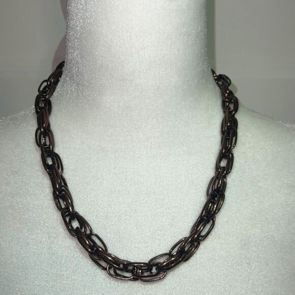 𝅺ALFANI chocolate brown link necklace - Picture 1 of 7